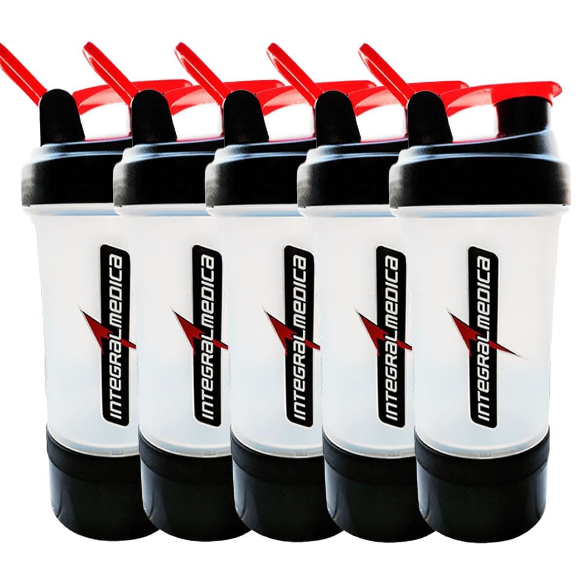 Kit 5X Coqueteleira 2 doses  - 450ml Transparente - Integralmedica
