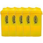 Kit 5X Coqueteleira 2 Doses e porta c�psulas 400ml - Amarela - Power Supplements