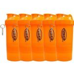 Kit 5X Coqueteleira 2 Doses e porta c�psulas 400ml - Laranja - Power Supplements