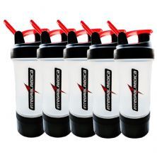Kit 5X Coqueteleira 3 doses - 450ml Transparente - Integralmedica