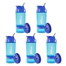 Kit 5X Coqueteleira 3 Partes - 500ml Azul - NewNutrition