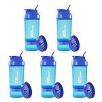 Kit 5X Coqueteleira 3 Partes - 500ml Azul - NewNutrition