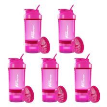 Kit 5X Coqueteleira 3 Partes - 500ml Rosa - NewNutrition