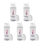 Kit 5X Coqueteleira 3 Partes - 500ml Transparente - NewNutrition