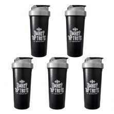 Kit 5X Coqueteleira 3 Whey Top Taste - 600ml Preta - Body Action