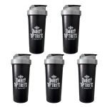 Kit 5X Coqueteleira 3 Whey Top Taste - 600ml Preta - Body Action