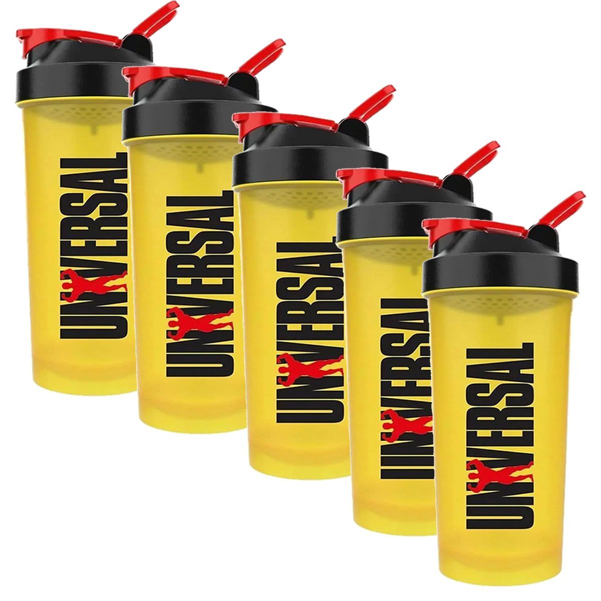 Kit 5X Coqueteleira - 600ml Amarela - Universal Nutrition