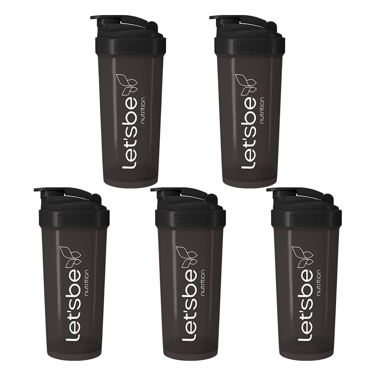 Kit 5X Coqueteleira 600ml Fum� - LetsBe Nutrition