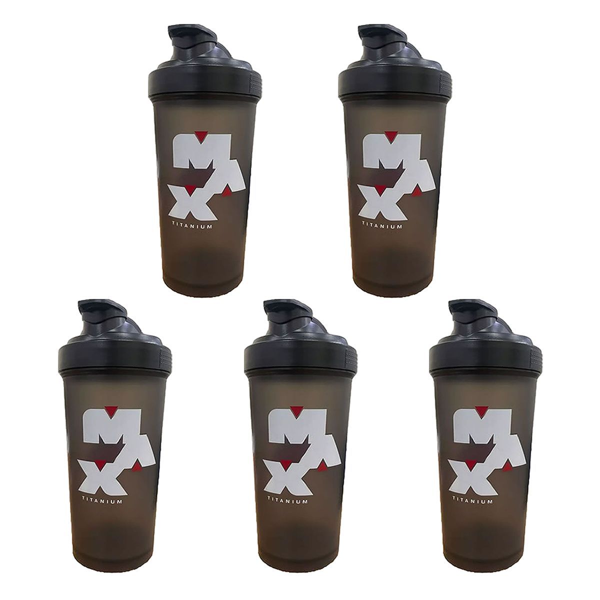 Kit 5X Coqueteleira - 600ml Fum� - Max Titanium