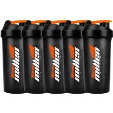 Kit 5X Coqueteleira - 600ml Fume Tampa Preta - New Millen