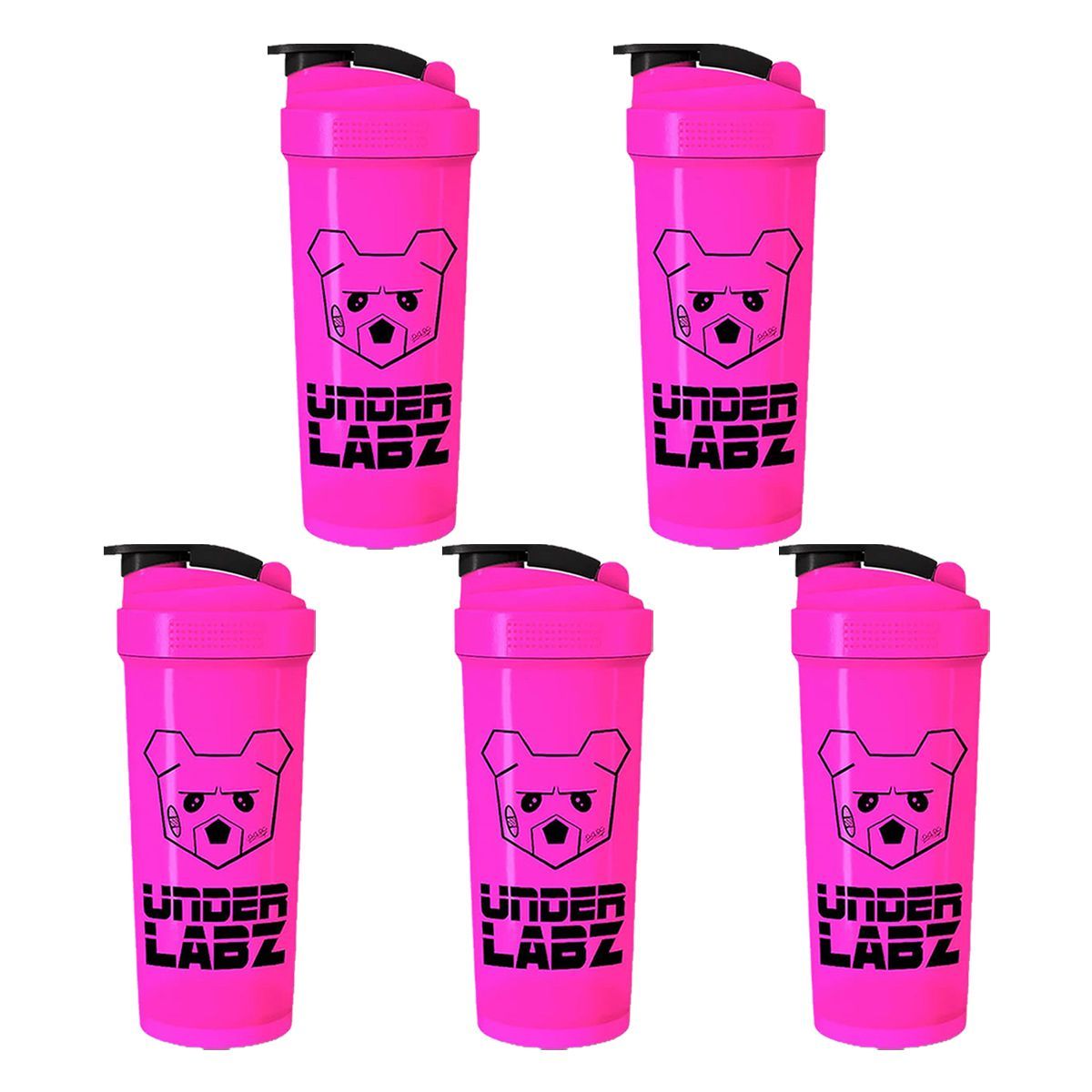 Kit 5X Coqueteleira - 600ml Pink - Under Labz