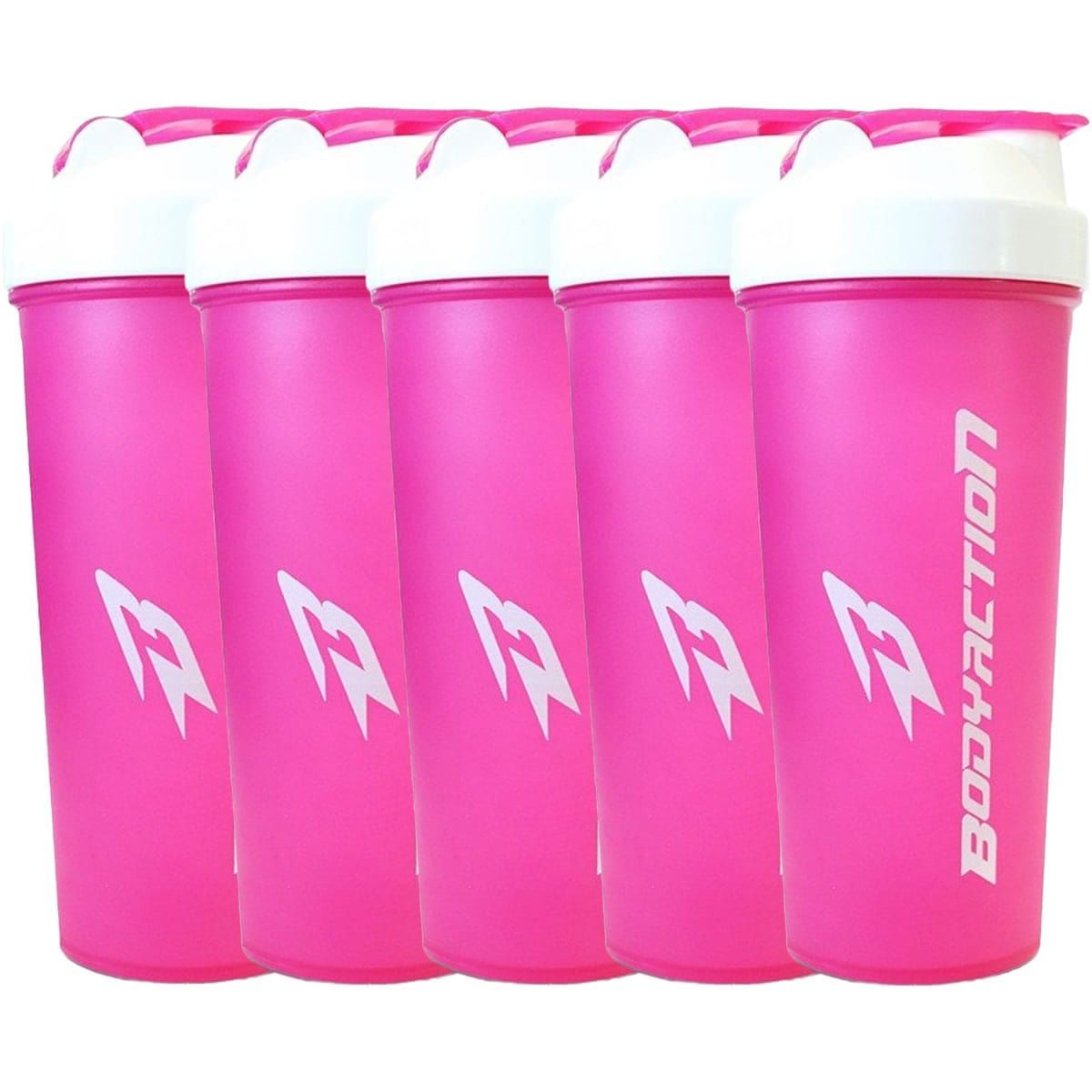 Kit 5X Coqueteleira - 600ml Rosa - BodyAction