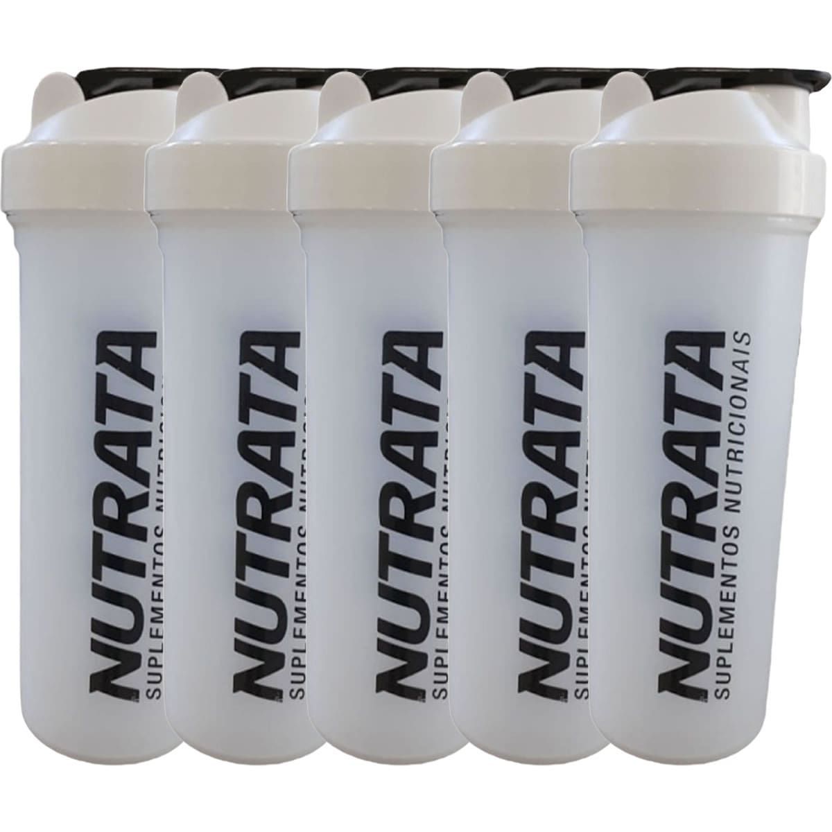 Kit 5X Coqueteleira - 600ml Transparente - Nutrata