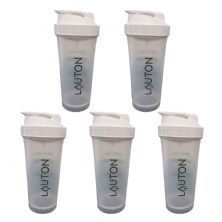 Kit 5X Coqueteleira - 600ml Verde e Branca - Lauton Nutrition
