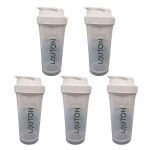Kit 5X Coqueteleira - 600ml Verde e Branca - Lauton Nutrition