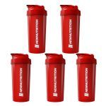Kit 5X Coqueteleira - 600ml Vermelho - Newnutrition