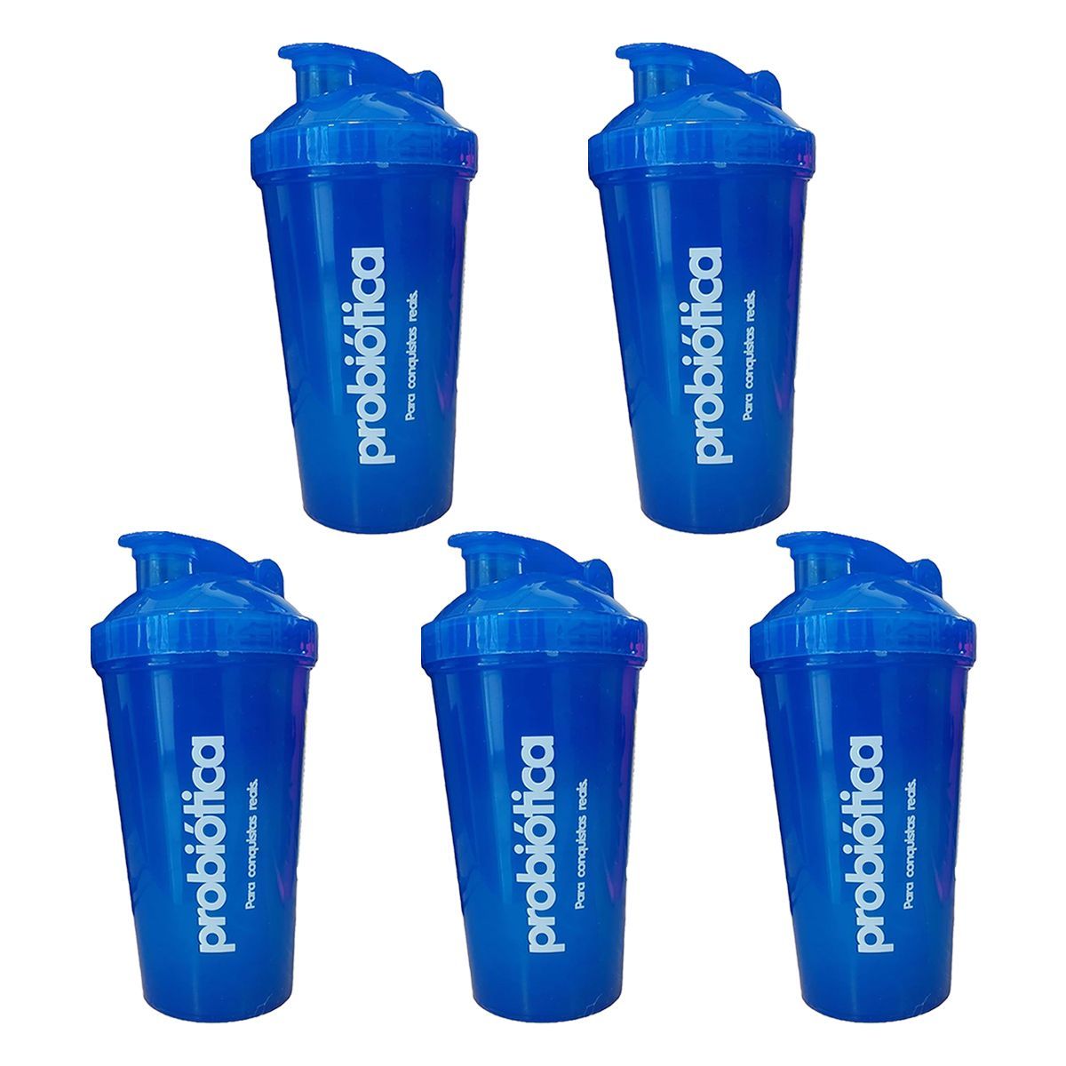 Kit 5X Coqueteleira - 700ml Azul - Probi�tica