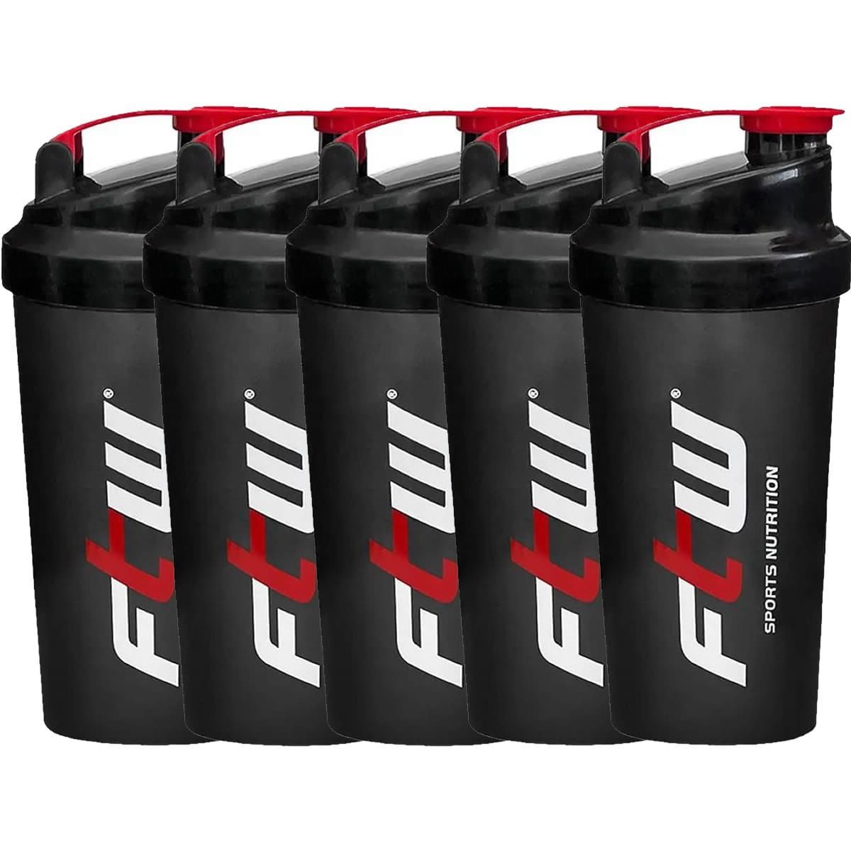Kit 5X Coqueteleira - 700ml Preta - FTW