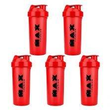 Kit 5X Coqueteleira - 700ml Vermelha - Max Titanium