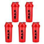 Kit 5X Coqueteleira - 700ml Vermelha - Max Titanium