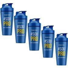 Kit 5X Coqueteleira Alum�nio Steel - 750ml Azul - Probi�tica