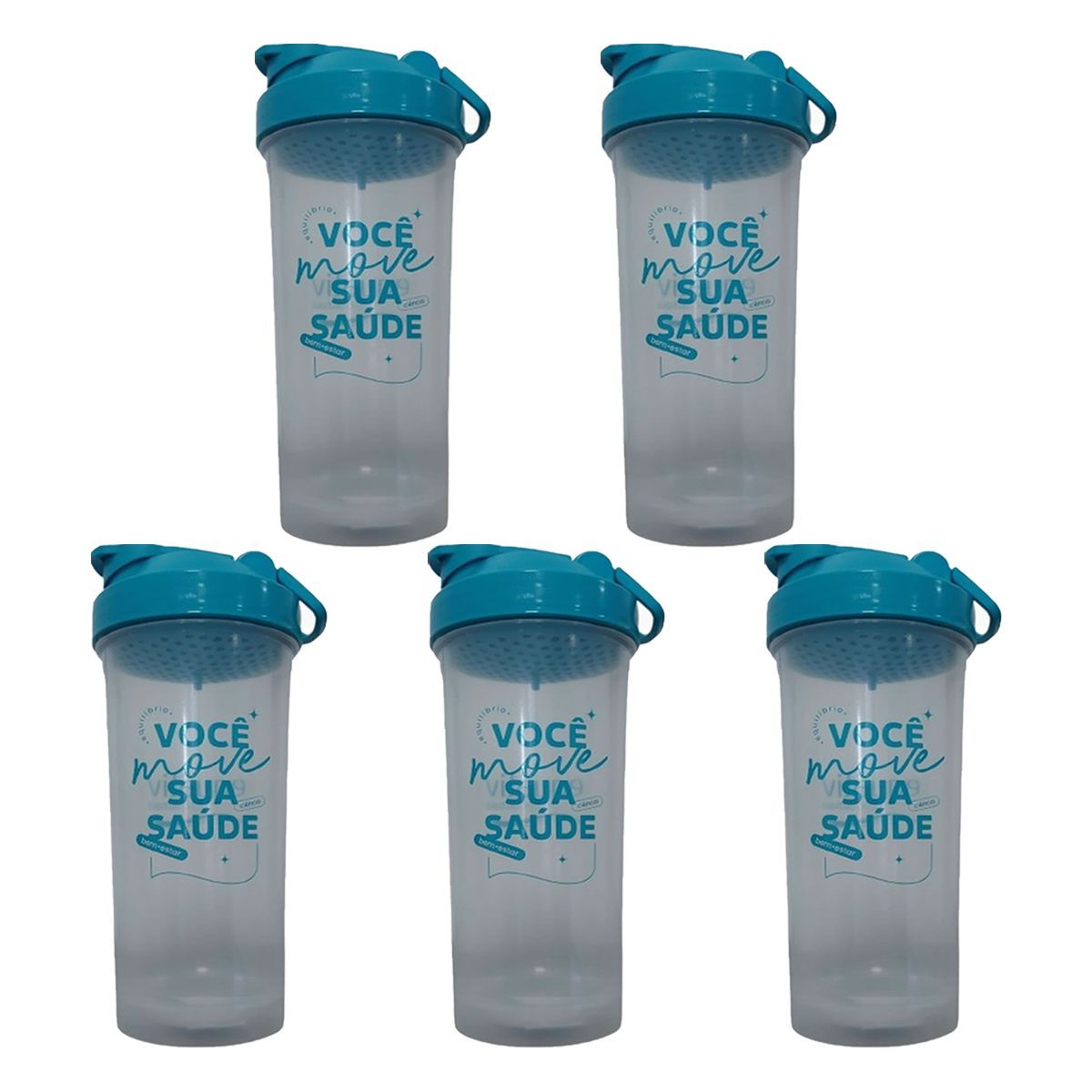 Kit 5X Coqueteleira B�sic - 600ml - Equaliv