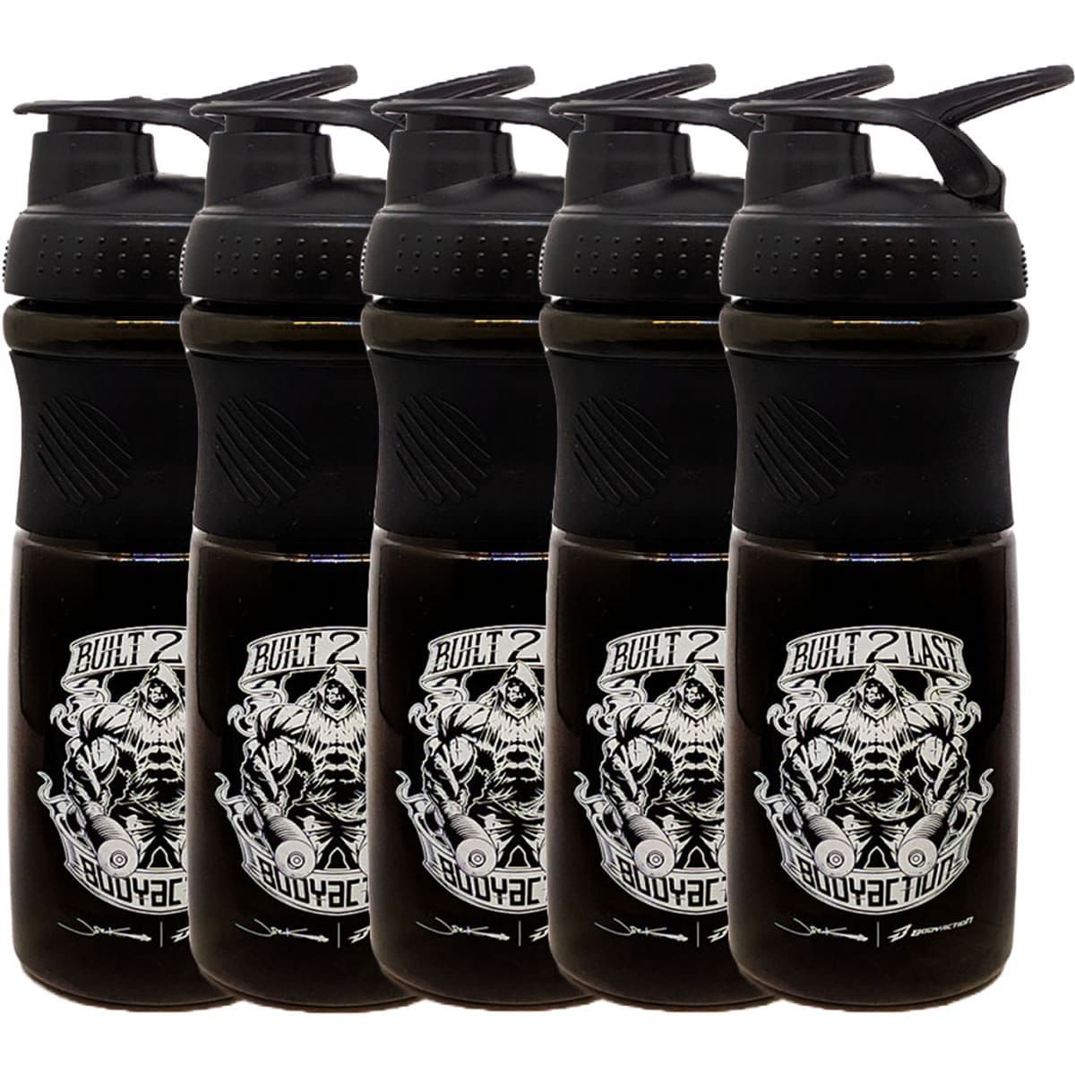 Kit 5X Coqueteleira Built 2 Last - 760ml Preto - BodyAction
