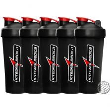 Kit 5X Coqueteleira  com Blender - 600ml  Preta - IntegralM�dica
