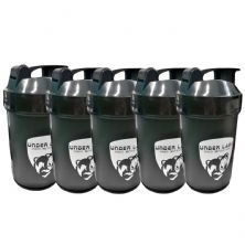Kit 5X Coqueteleira com Compartimento - 500ml Preto - Under Labz