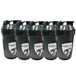 Kit 5X Coqueteleira com Compartimento - 500ml Preto - Under Labz