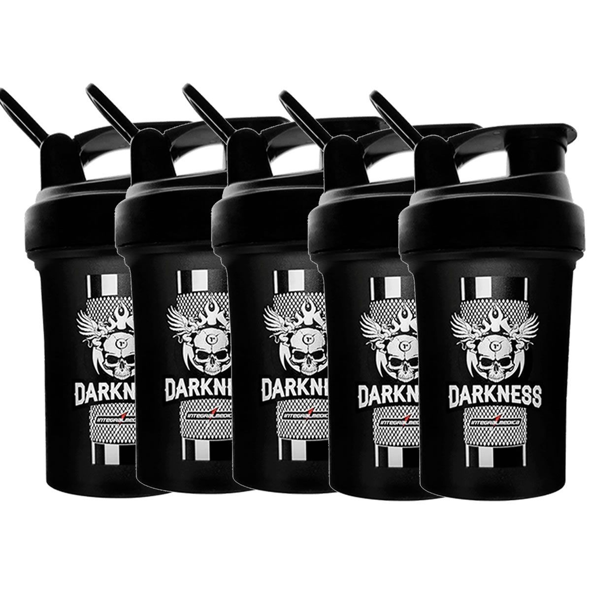 Kit 5X Coqueteleira Darkness 1 Dose - 450ml Preta - IntegralM�dica
