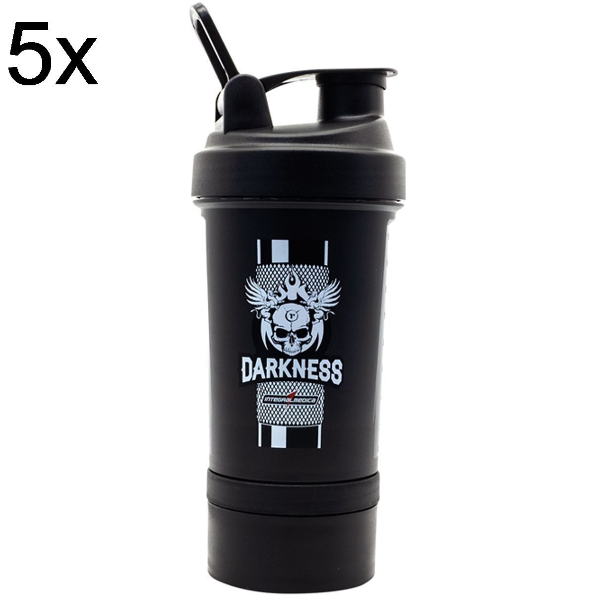 Kit 5X Coqueteleira Darkness - 450ml 3 Doses - IntegralMedica