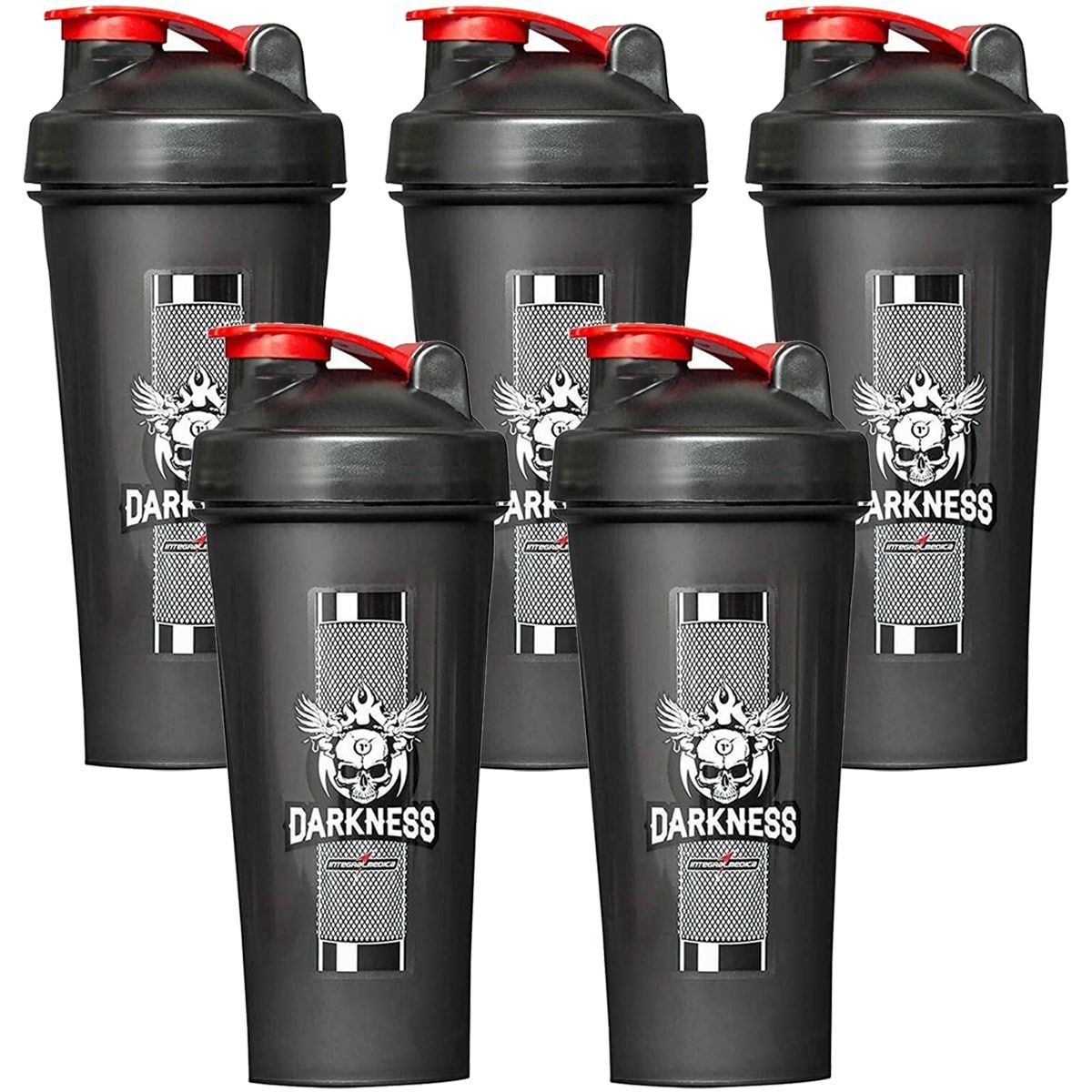 Kit 5X Coqueteleira Darkness - 600ml - Integralm�dica