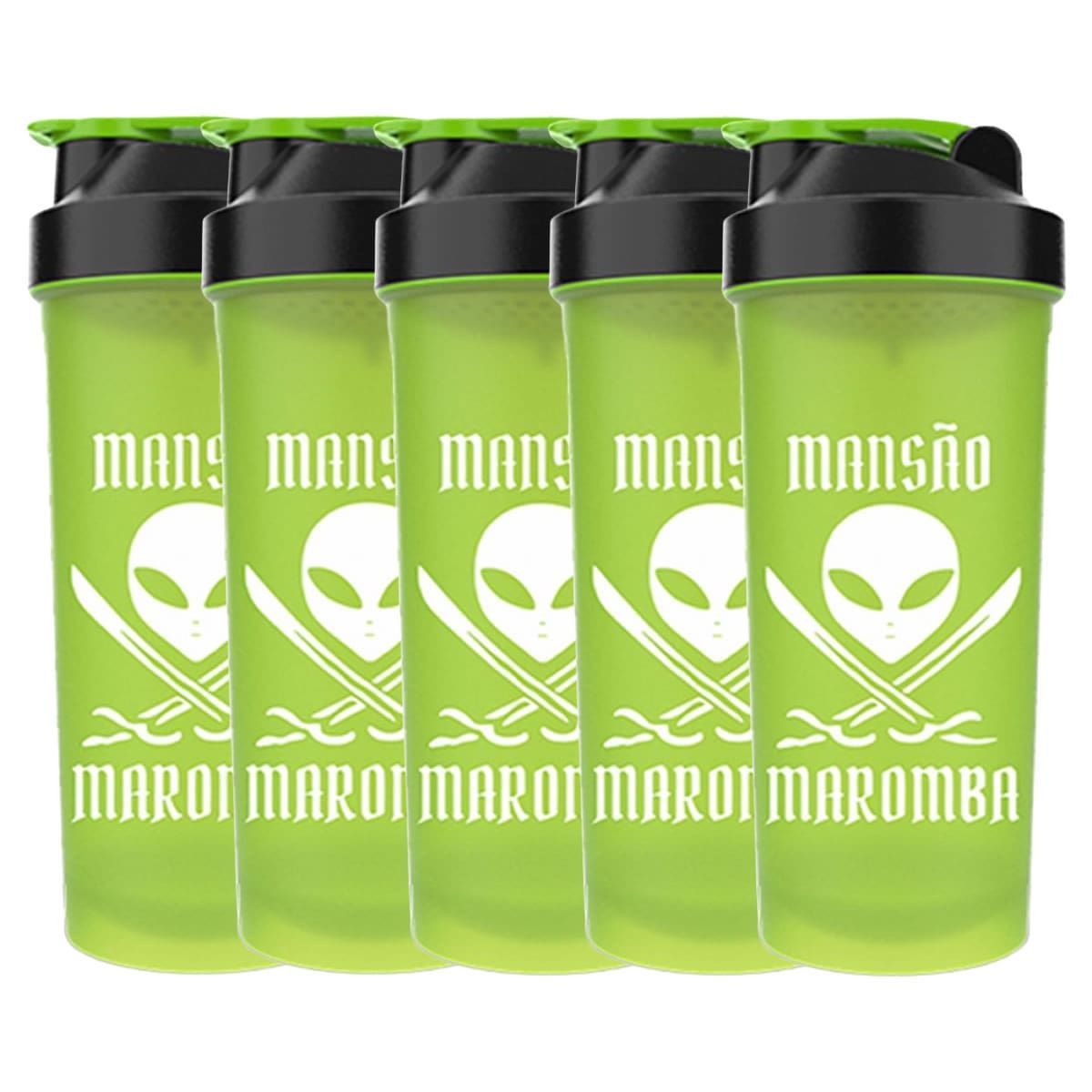 Kit 5X Coqueteleira Diabo Verde Mans�o Maromba - 600ml Verde - FTW