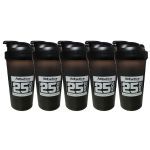 Kit 5X Coqueteleira Edi��o 25 Anos - 600ml Preta - Atlhetica Nutrition