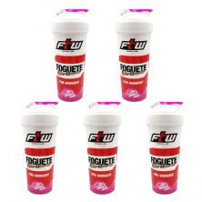 Kit 5X Coqueteleira Foguete N�o Tem R� - 700ml Bubble Gum - FTW