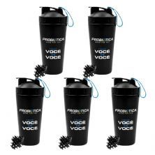 Kit 5X Coqueteleira Imp - 700ml Preta - Probi�tica