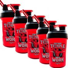 Kit 5X Coqueteleira My Body Is a Temple - 450ml Vermelha - IntegralM�dica