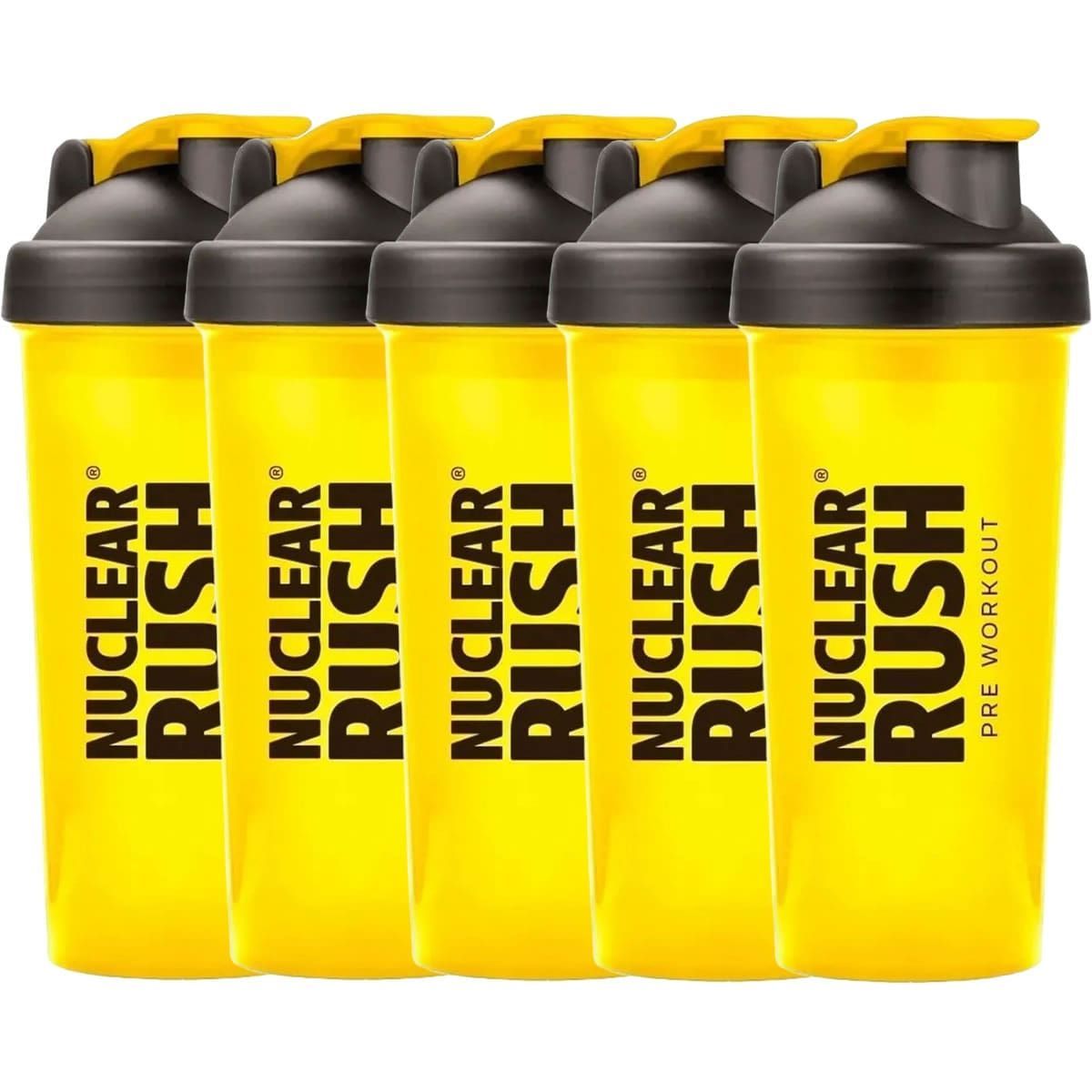 Kit 5X Coqueteleira Nuclear Rush - 600ml Amarela - BodyAction