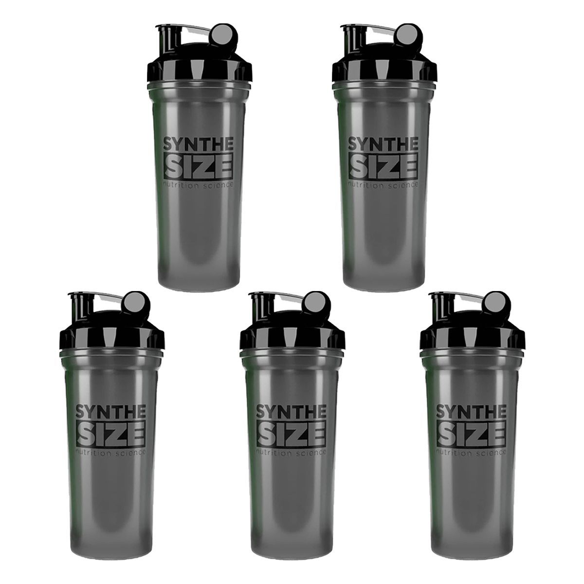 Kit 5X Coqueteleira Preta - 700ml - Synthesize