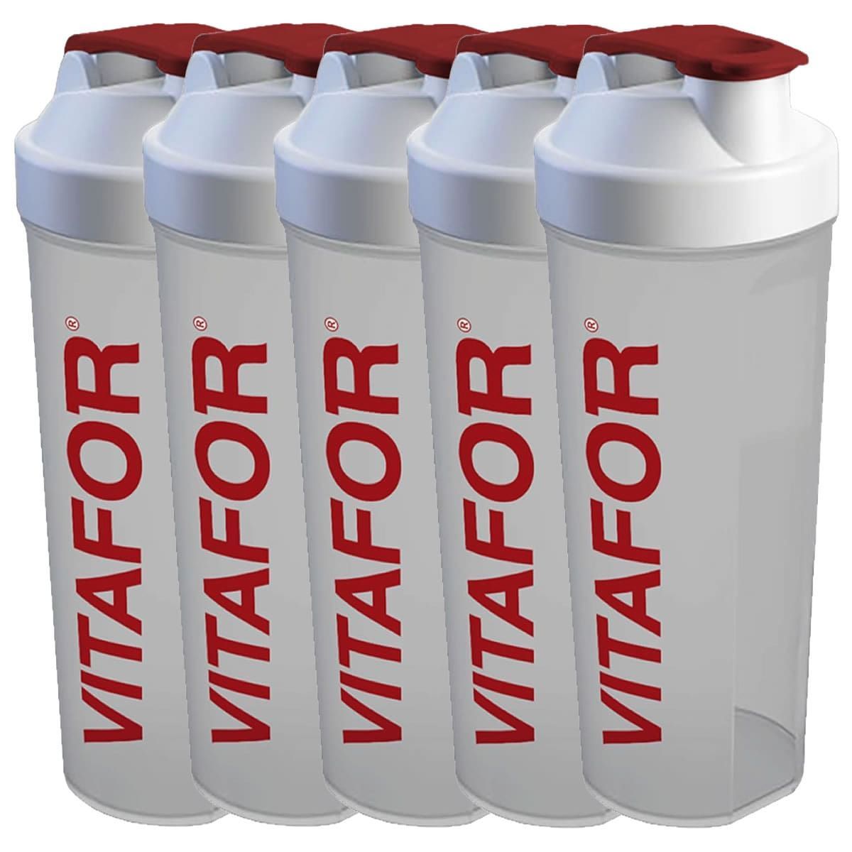Kit 5X Coqueteleira Sa�de com Vitafor - 600ml  Transparente  - Vitafor