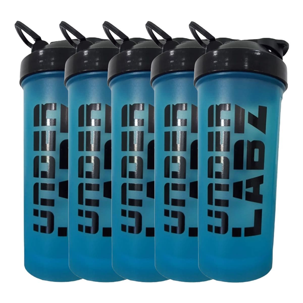 Kit 5X Coqueteleira Slim - 600ml Azul - Under Labz