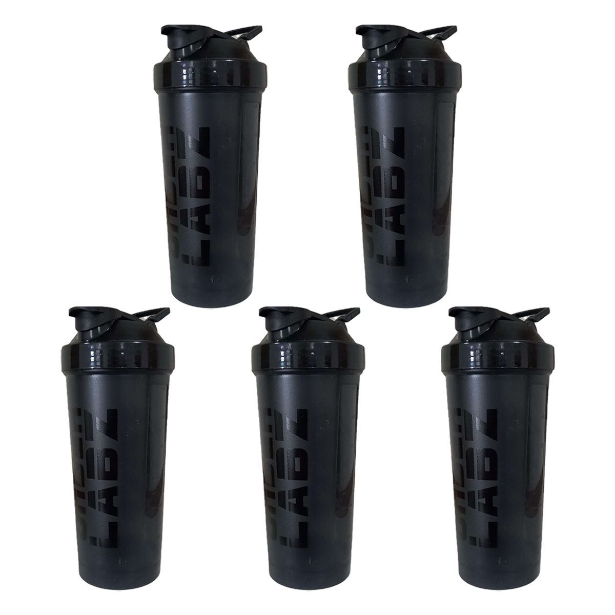 Kit 5X Coqueteleira Slim - 600ml Preta- Under Labz