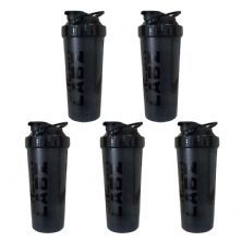 Kit 5X Coqueteleira Slim - 600ml Preta- Under Labz
