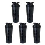 Kit 5X Coqueteleira Slim - 600ml Preta- Under Labz