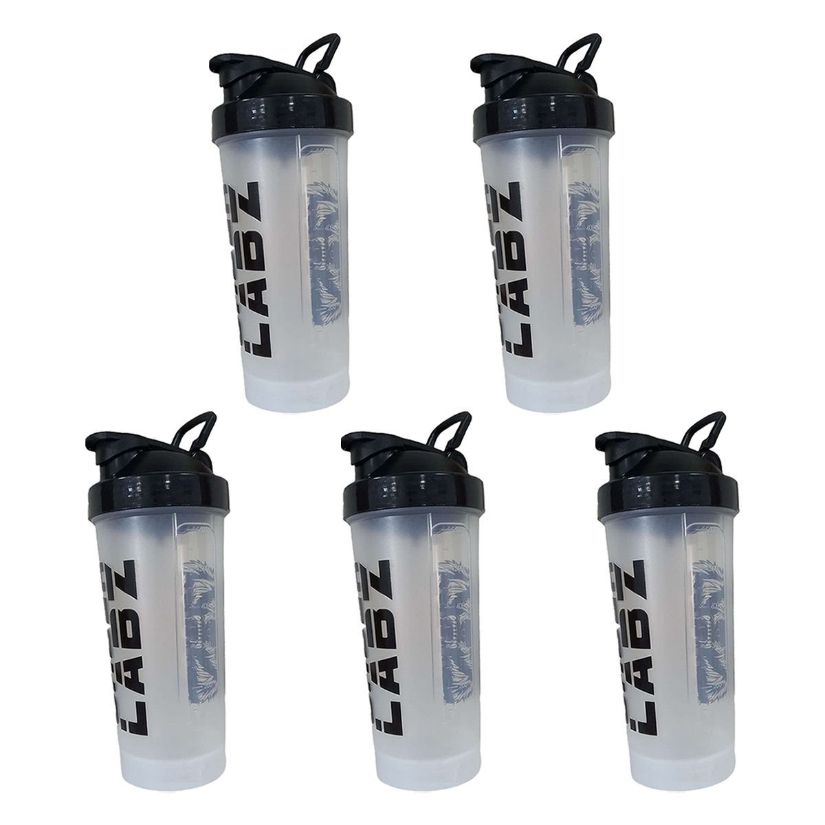 Kit 5X Coqueteleira Slim - 600ml Transparente - Under Labz