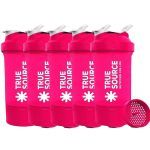 Kit 5X Coqueteleira Smart Duo Plus - 600ml Rosa - True Source