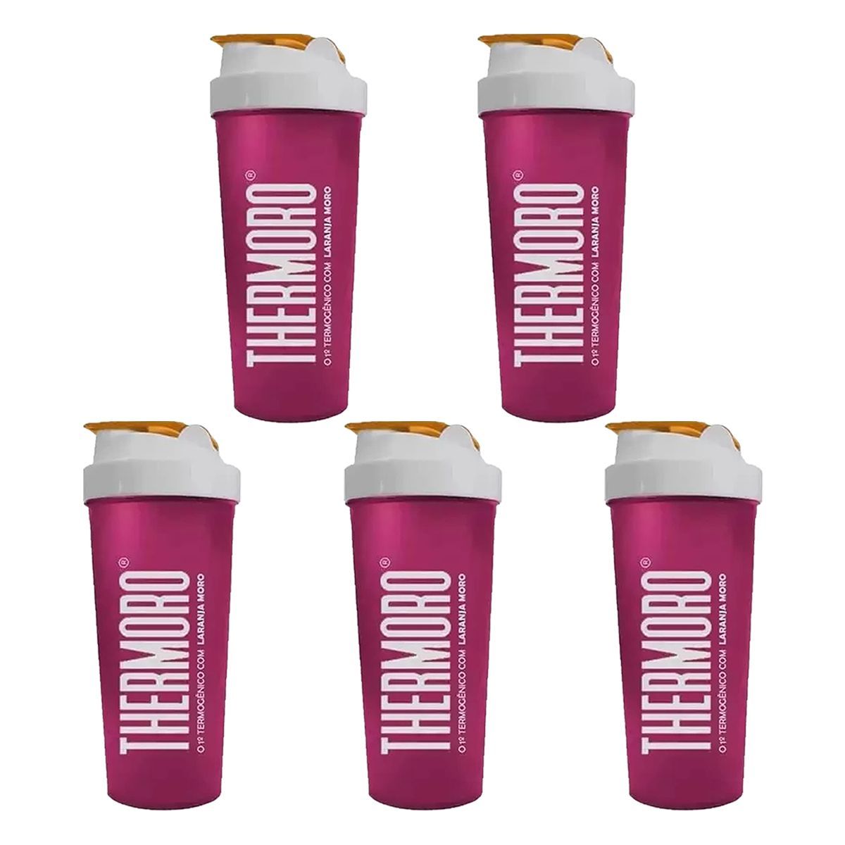 Kit 5X Coqueteleira Thermoro - 600ml Vermelho Vinho - Body Action