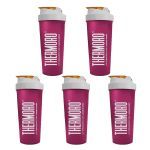 Kit 5X Coqueteleira Thermoro - 600ml Vermelho Vinho - Body Action