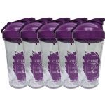 Kit 5X Coqueteleira Transparente/Roxo 500ml - Sanavita